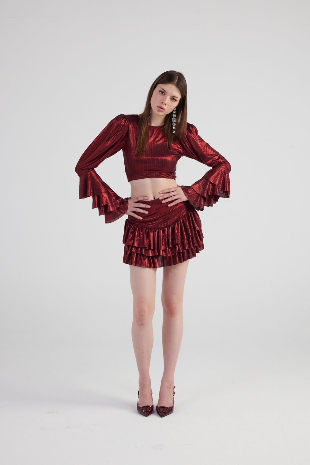 Yesnia Suit Claret Red