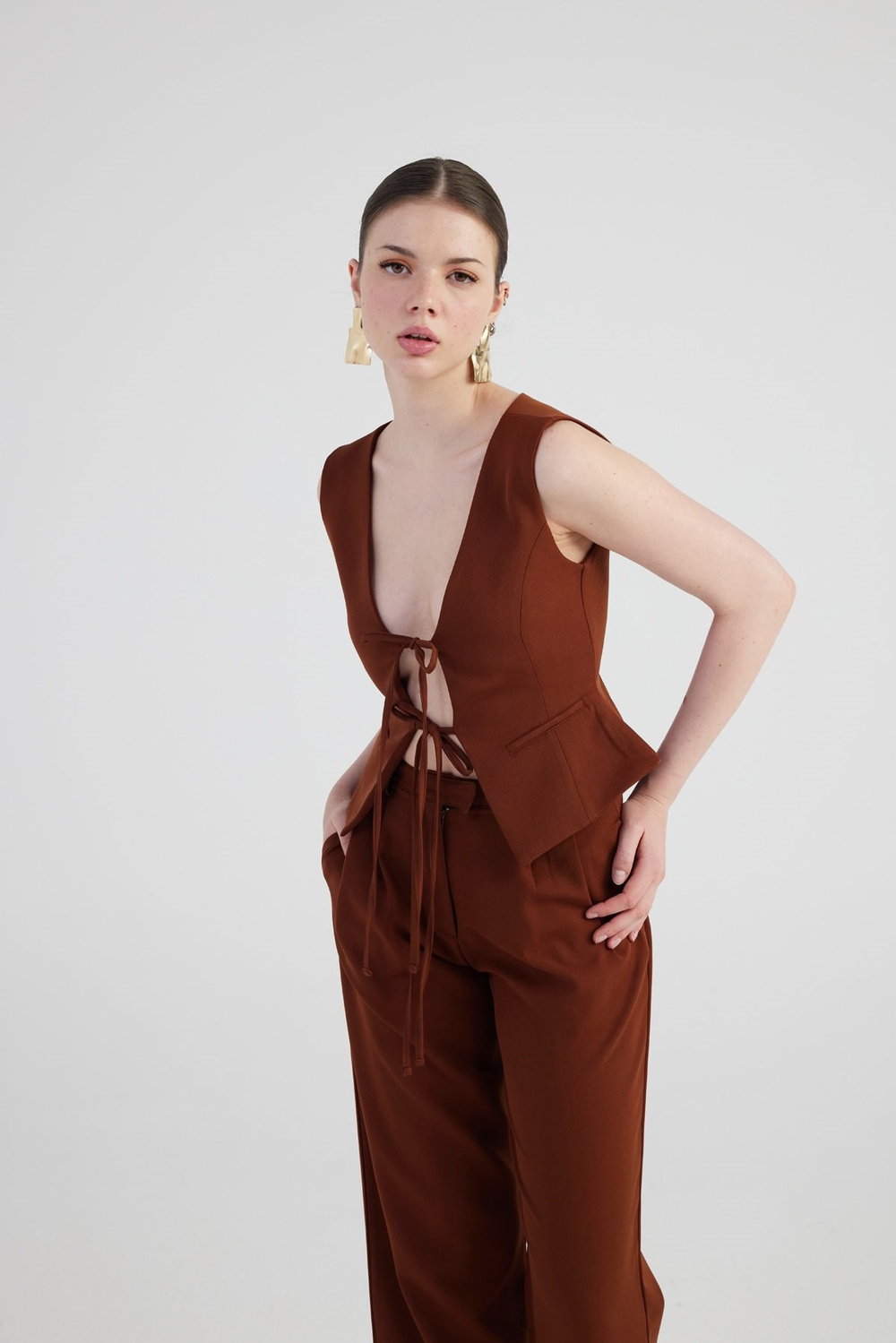 Frida Vest Brown