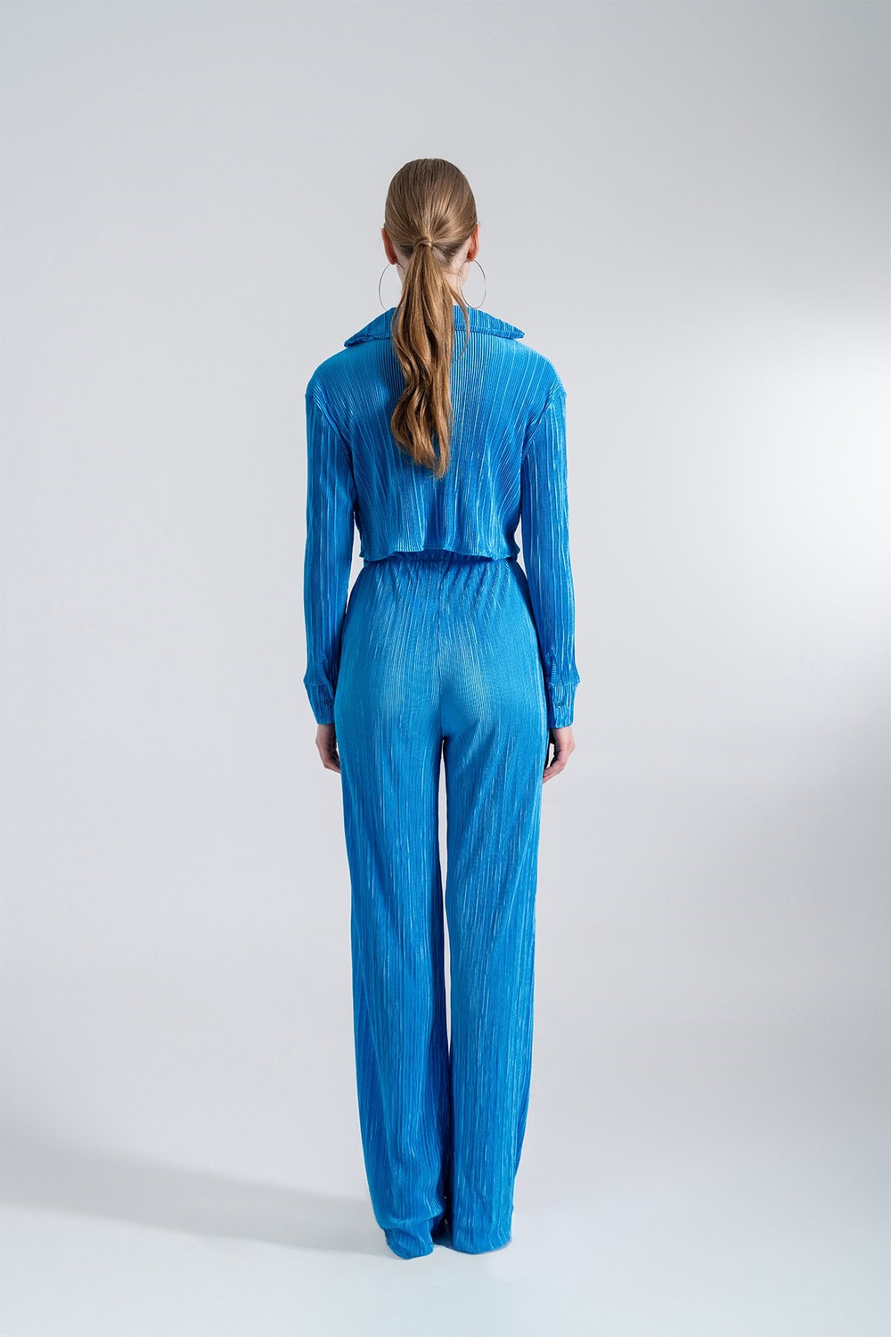 Beli Lastikli Esnek Comfy Pantolon Mavi