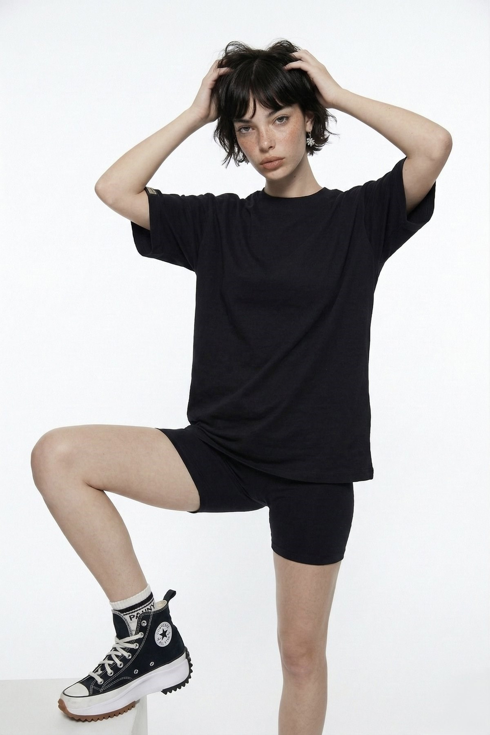  Pamuklu Unisex Oversize Lure Tshirt Siyah