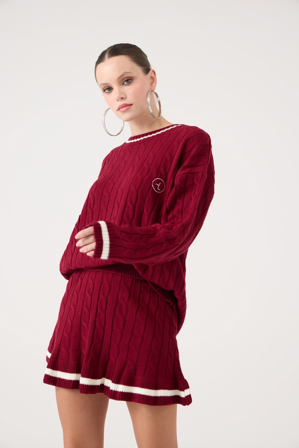 Harold Knitwear Skirt Claret Red