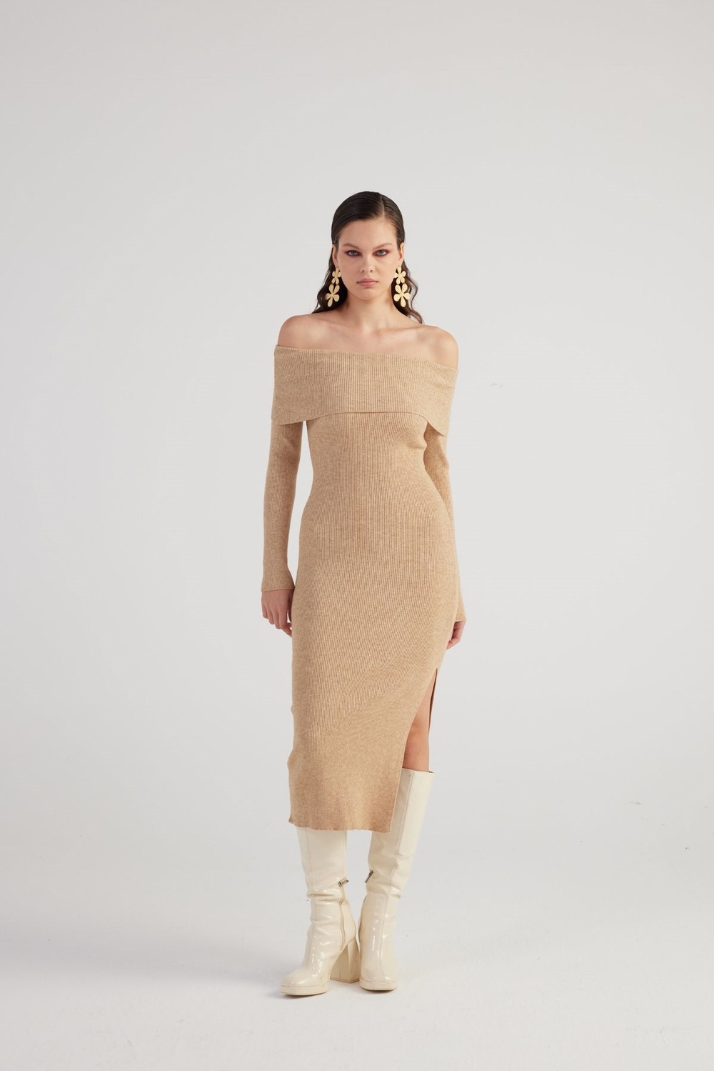 Tilda Knitwear Dress Beige