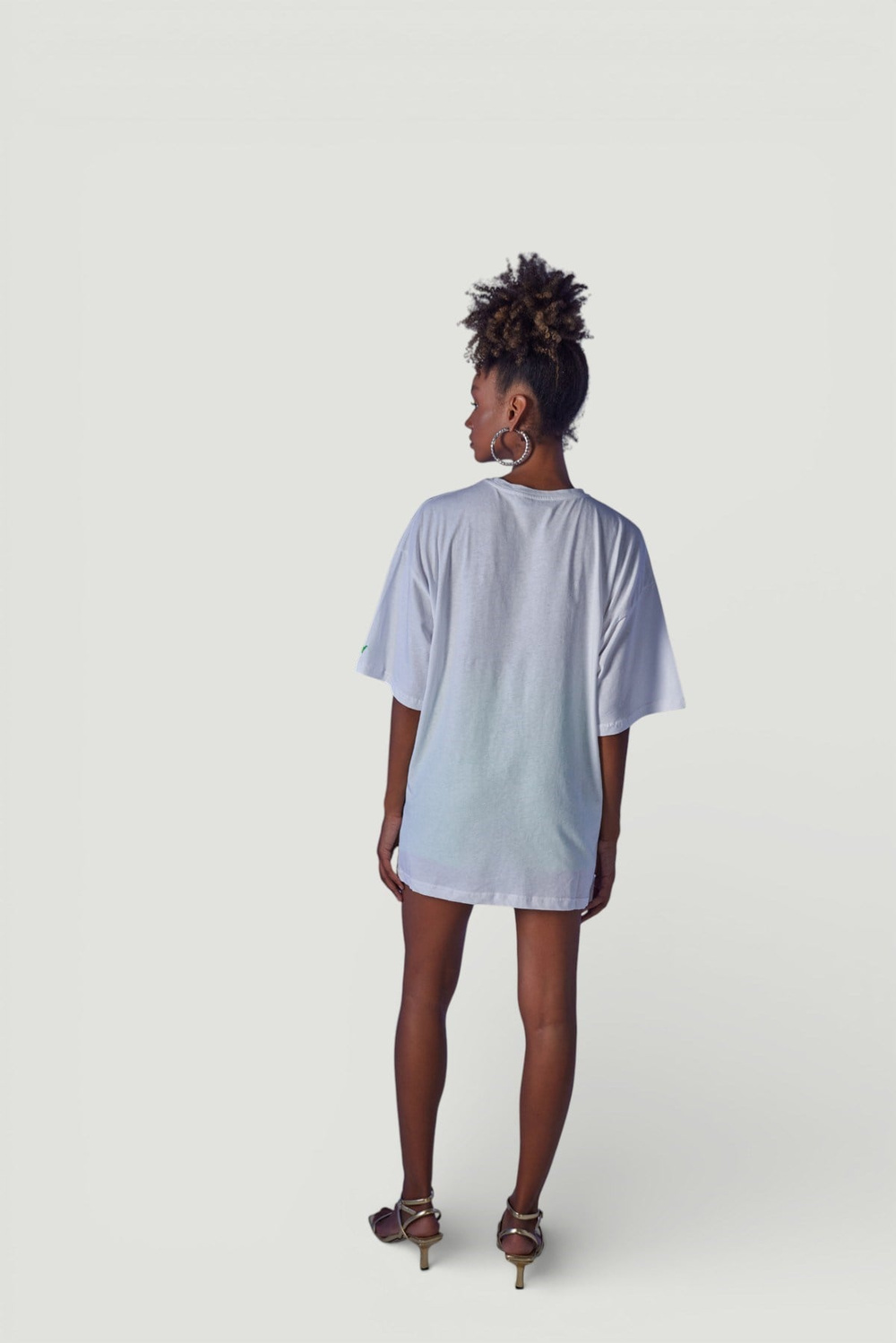 Oversize Baskılı Stalker T-Shirt Beyaz