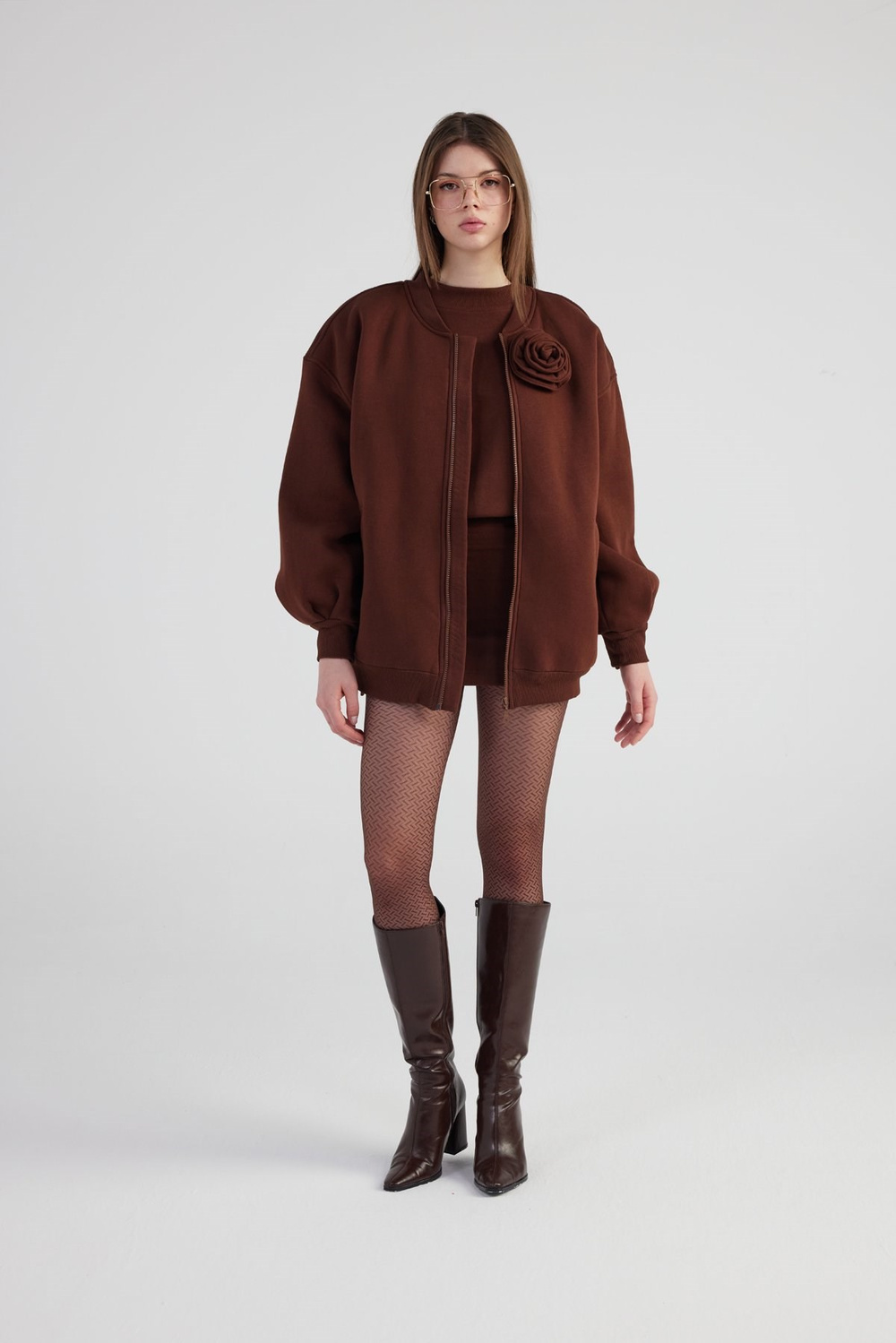 Alexa Bomber Jacket Brown