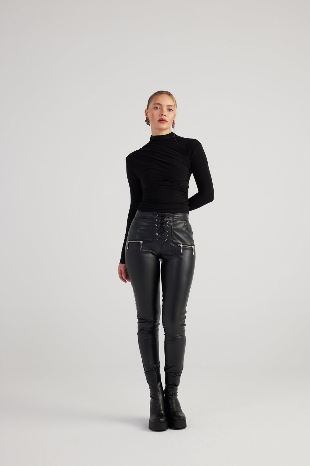Gina Leather Trousers Black