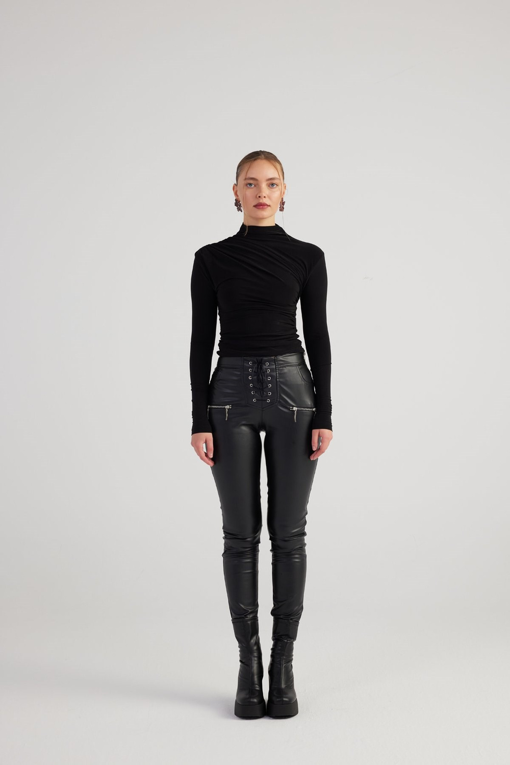 Gina Leather Trousers Black