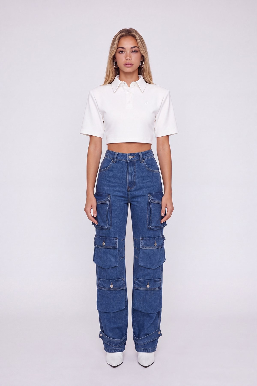 Cargo Jean Trousers Blue