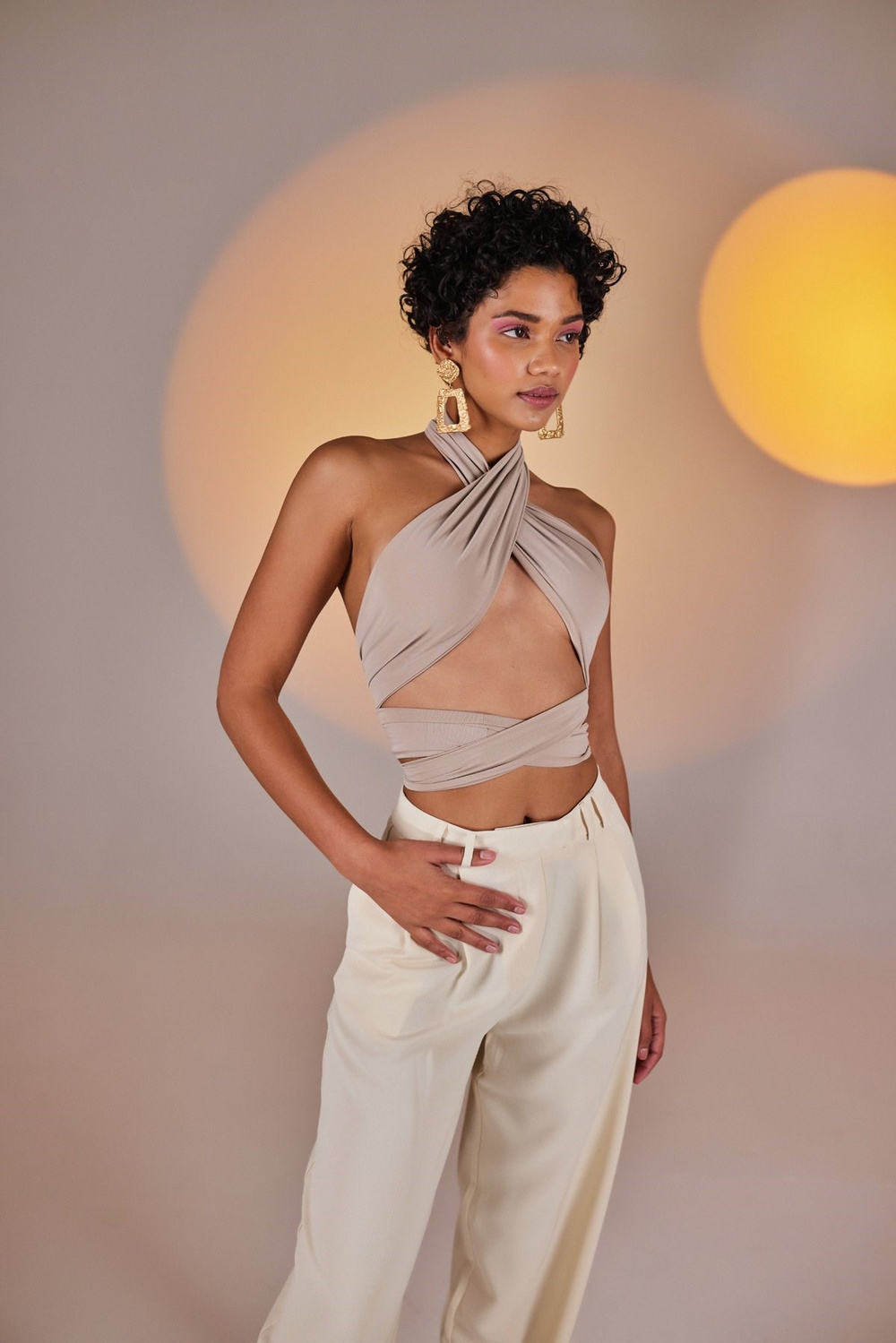 Wrap Top Beige