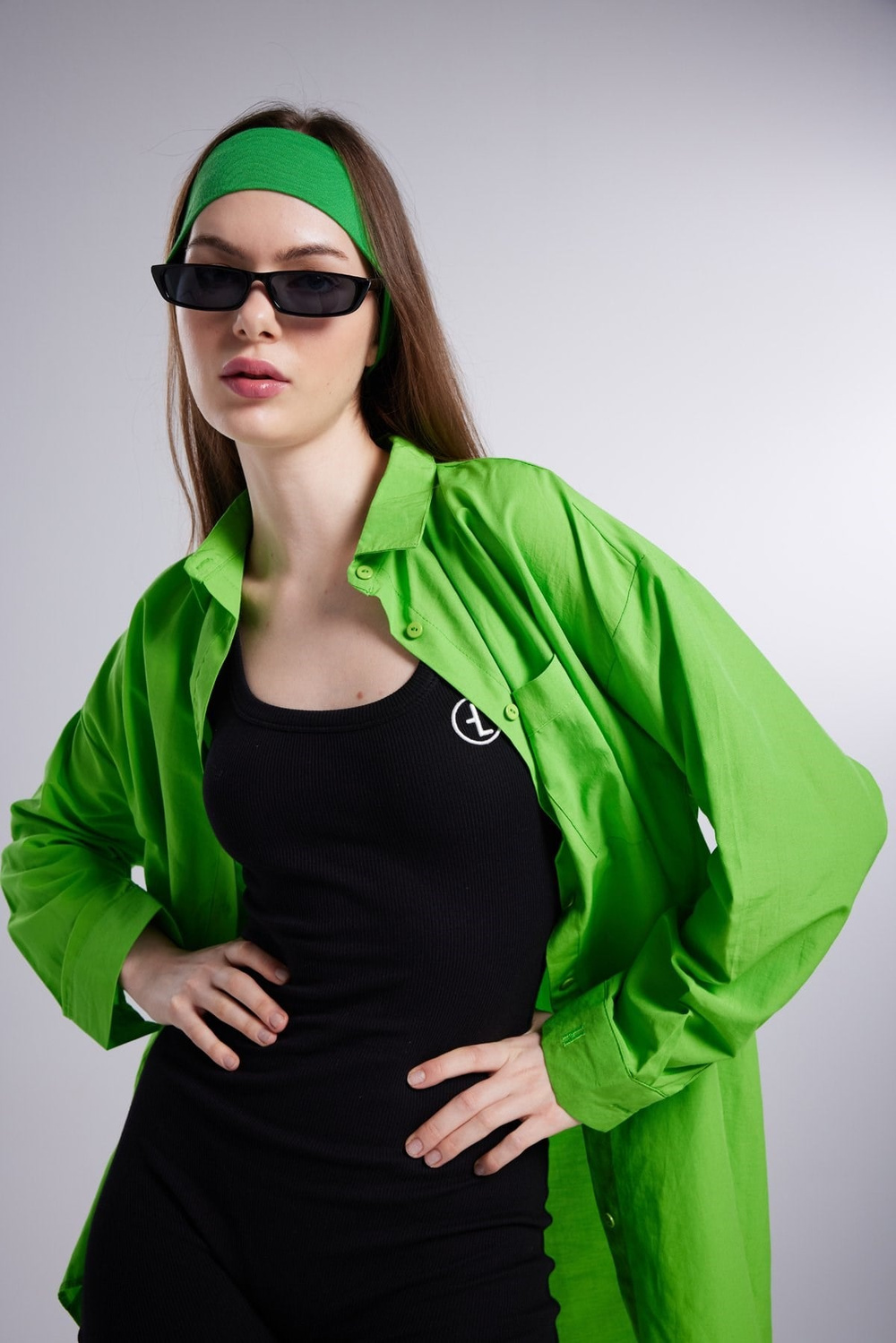 Cepli Oversize Kesim Lovesize Gömlek Yeşil