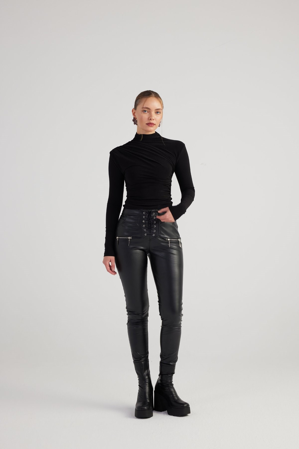 Gina Leather Trousers Black