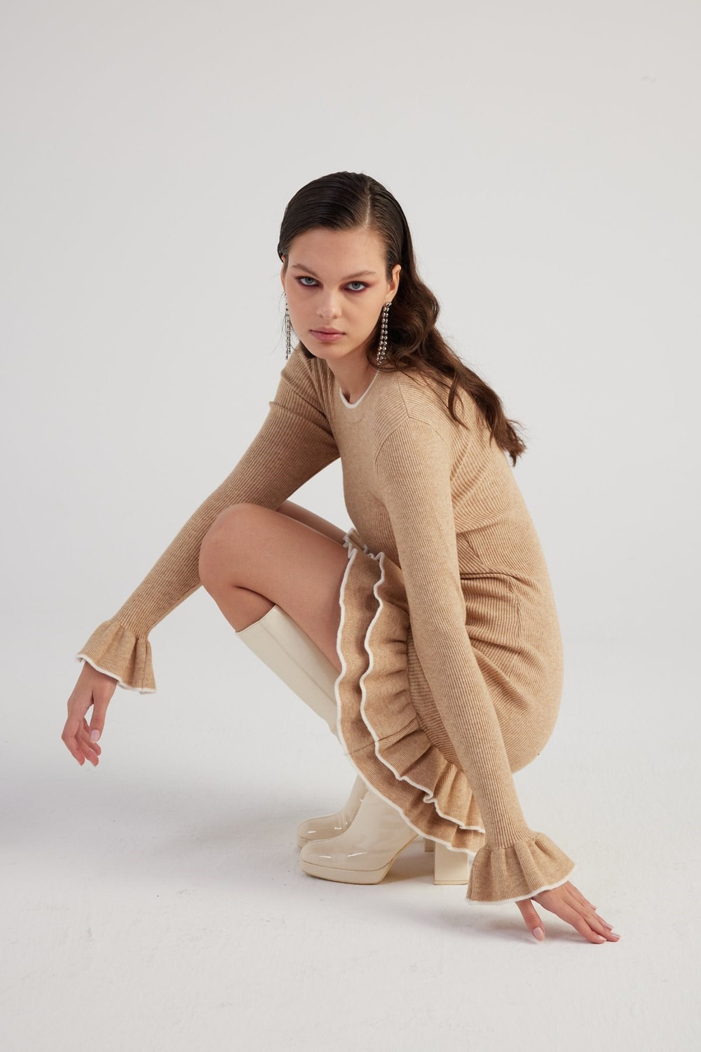 Rebeca Knitwear Dress Beige