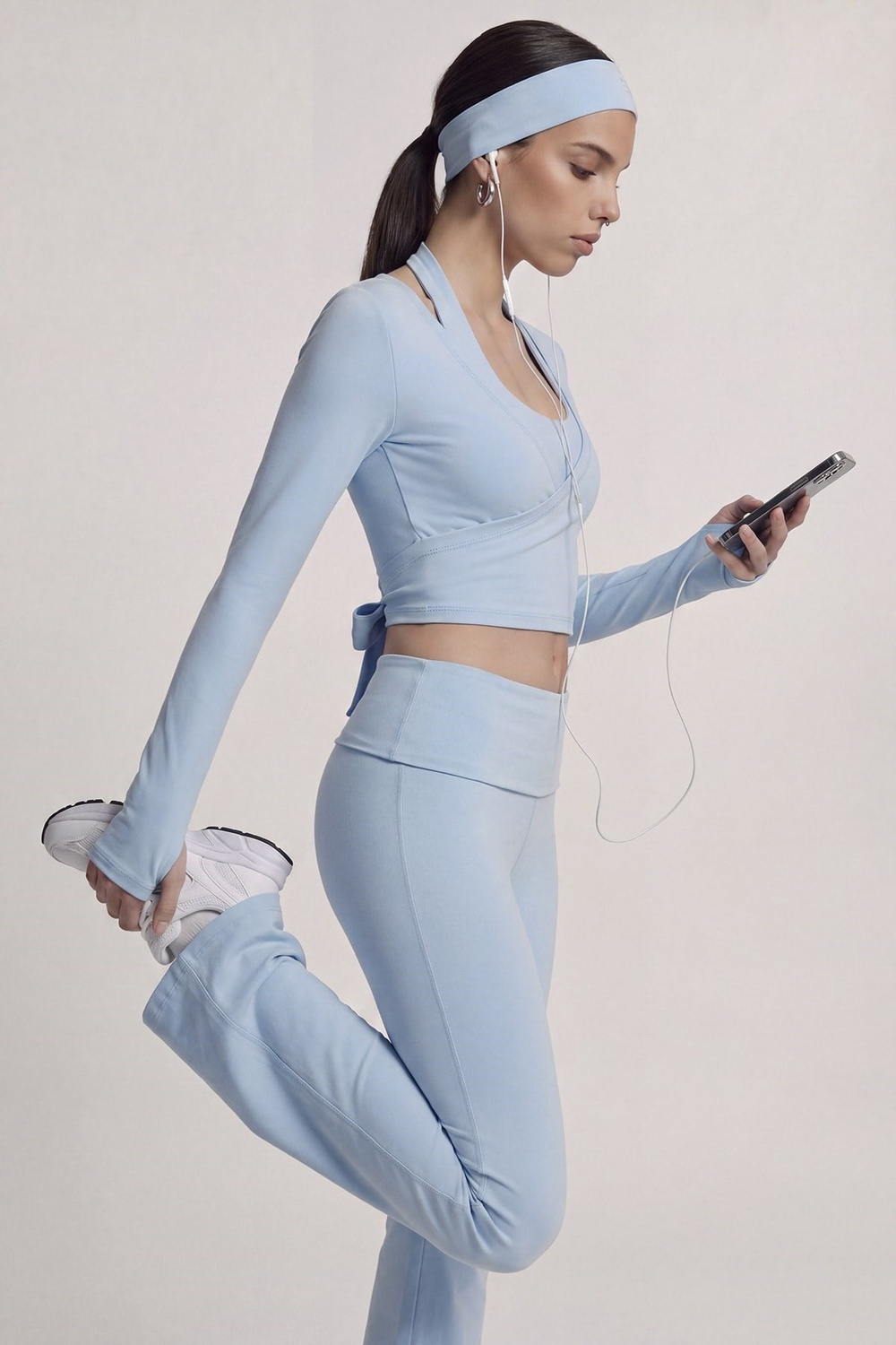 Bağlamalı Crop Kesim Ellen Bolero Mavi