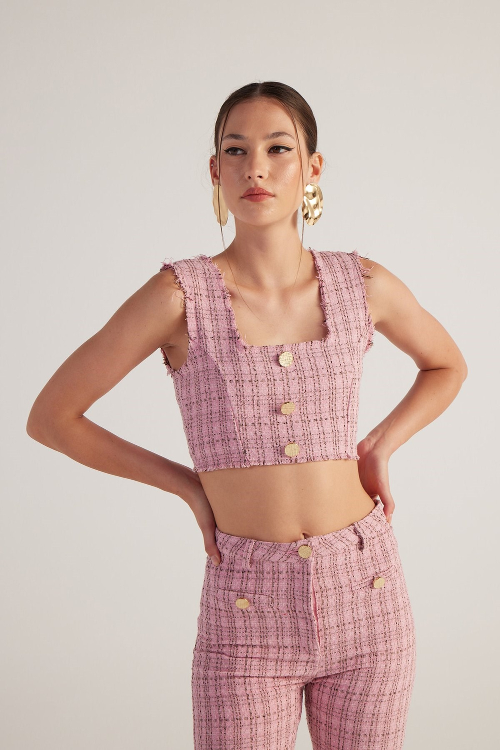 Tweed Bustier Pink