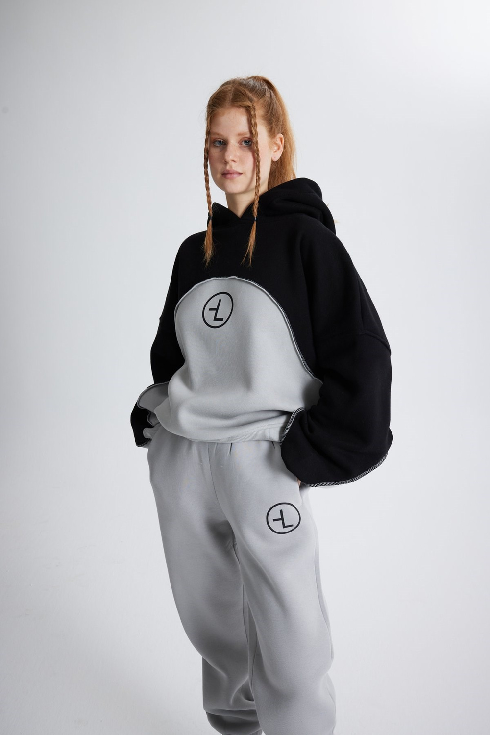 Şardonlu 3 İplik Kumaş Oversize Kapişonlu Revenge Sweatshirt Gri