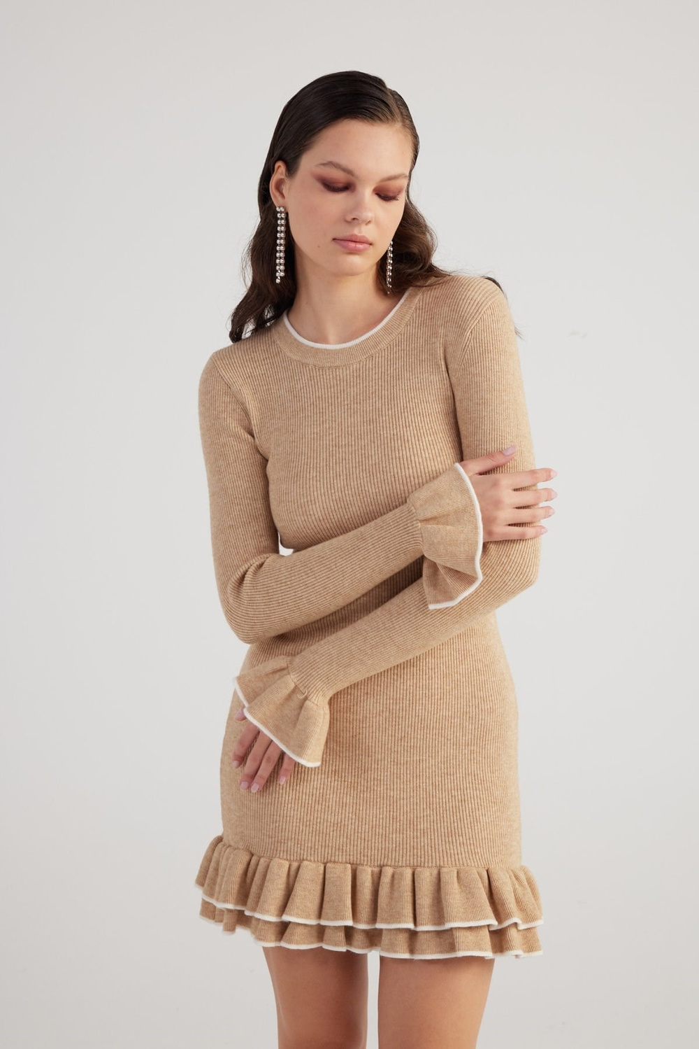 Rebeca Knitwear Dress Beige