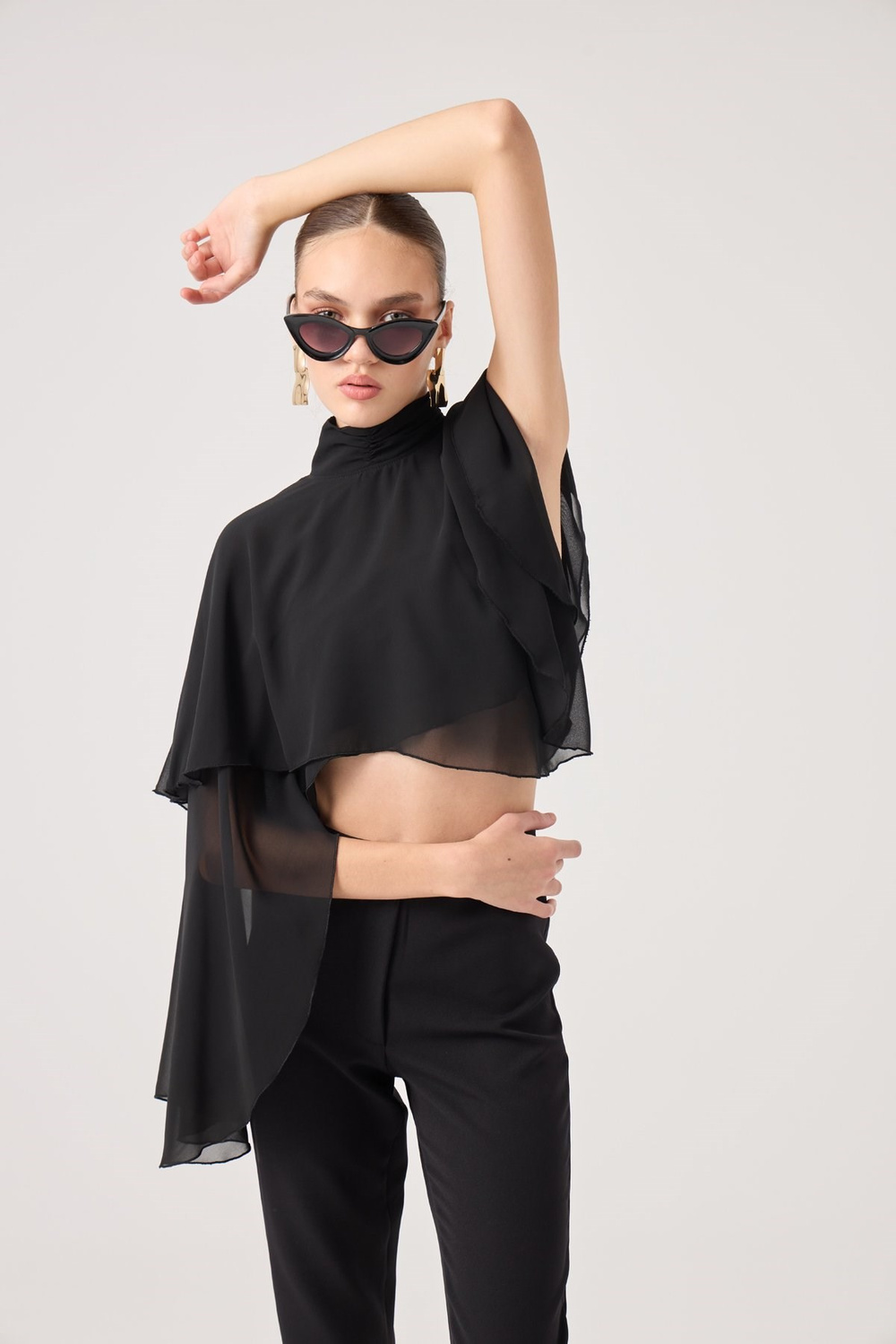 Pelerin Model Bena Bluz Siyah