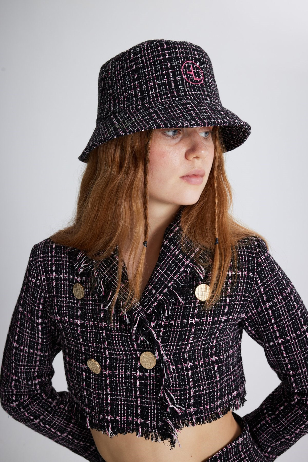 Tweed Bucket Hat Black