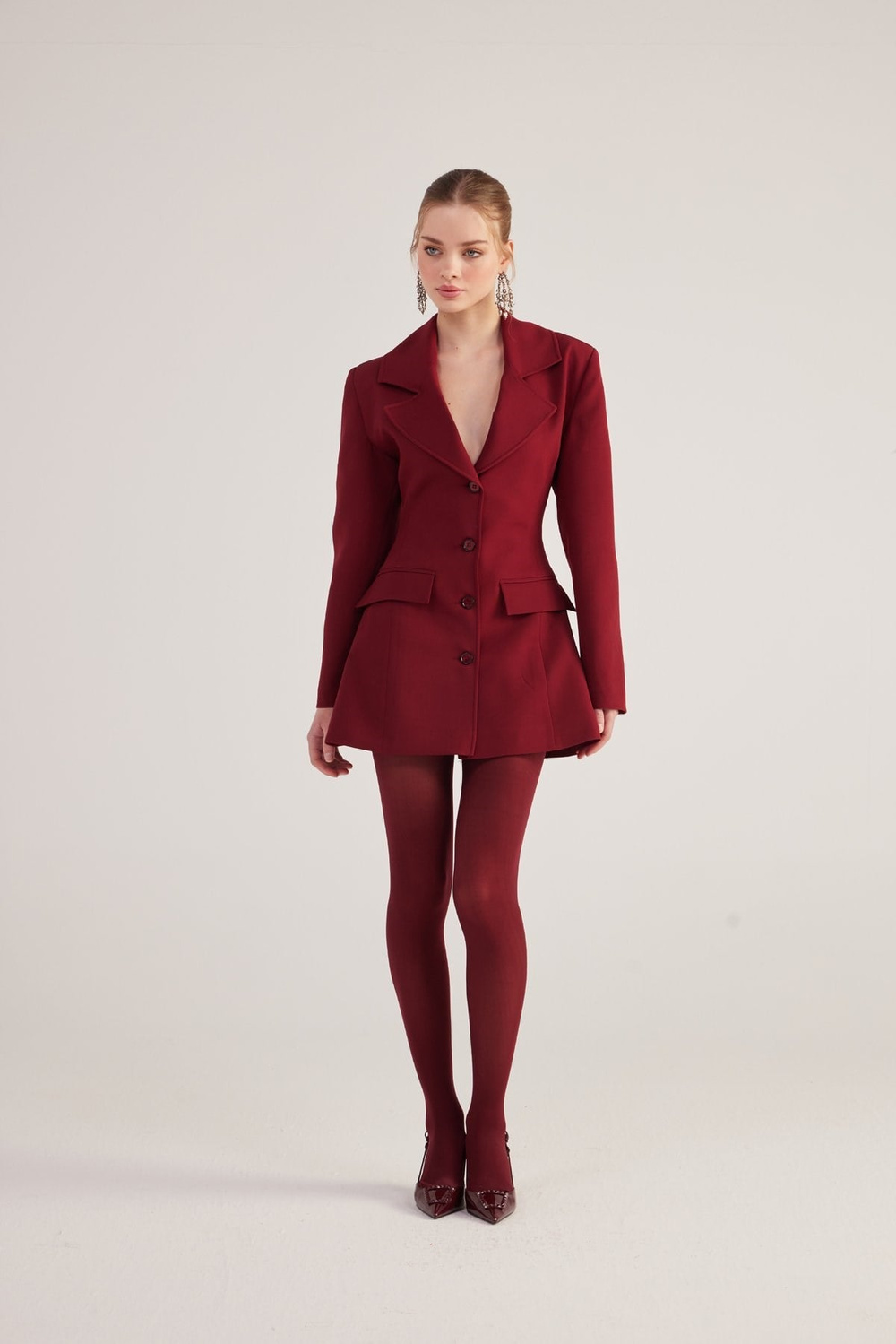 Deja Blazer Jacket Claret Red