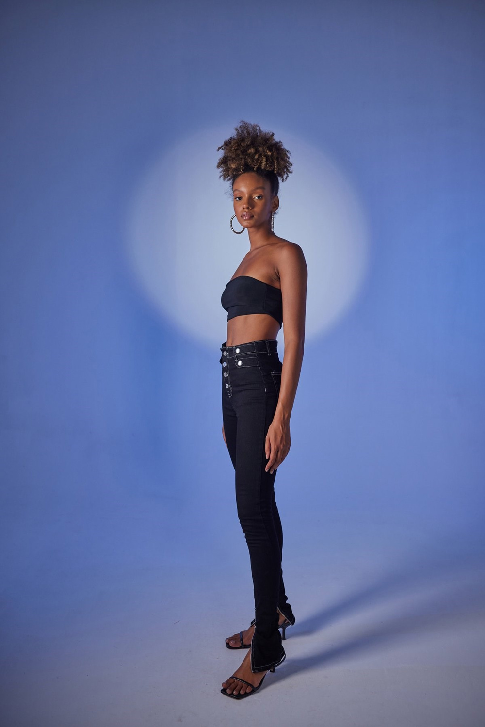 Split Jean Trousers Black