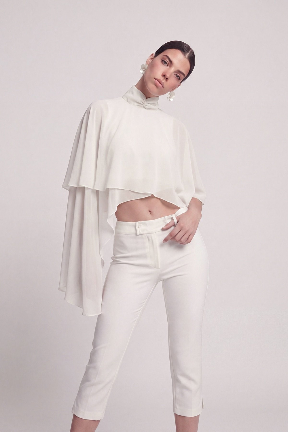 Pelerin Model Bena Bluz Beyaz