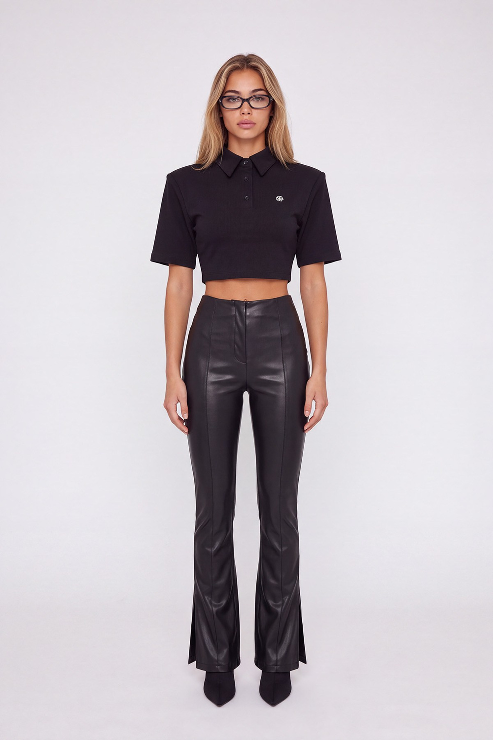 Neeko Leather Trousers Black