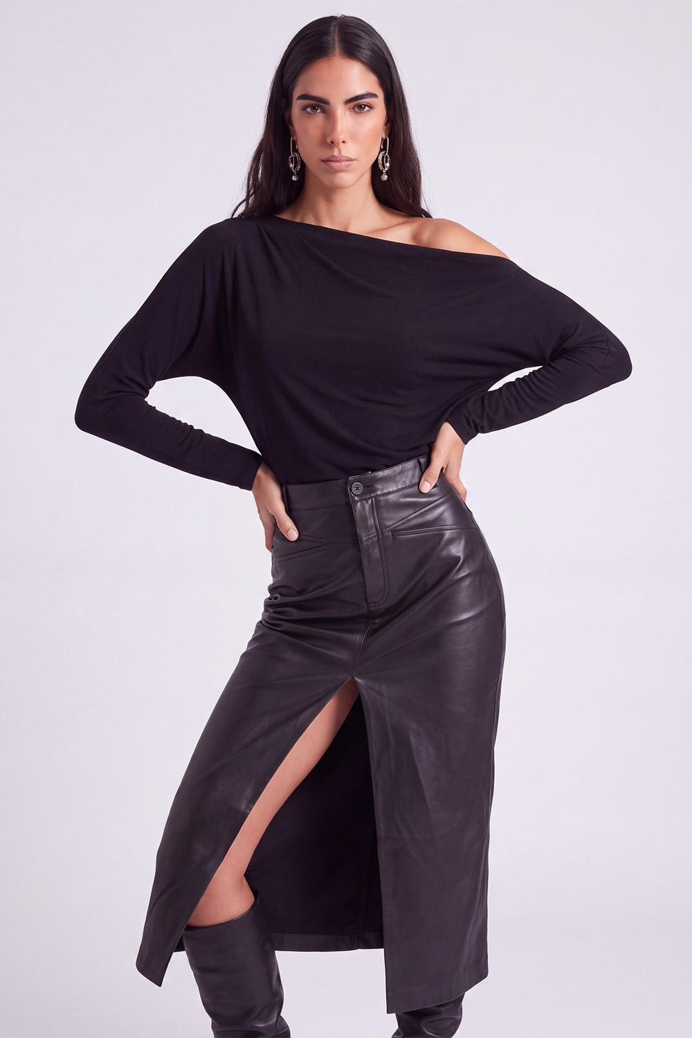 Hera Leather Skirt Black