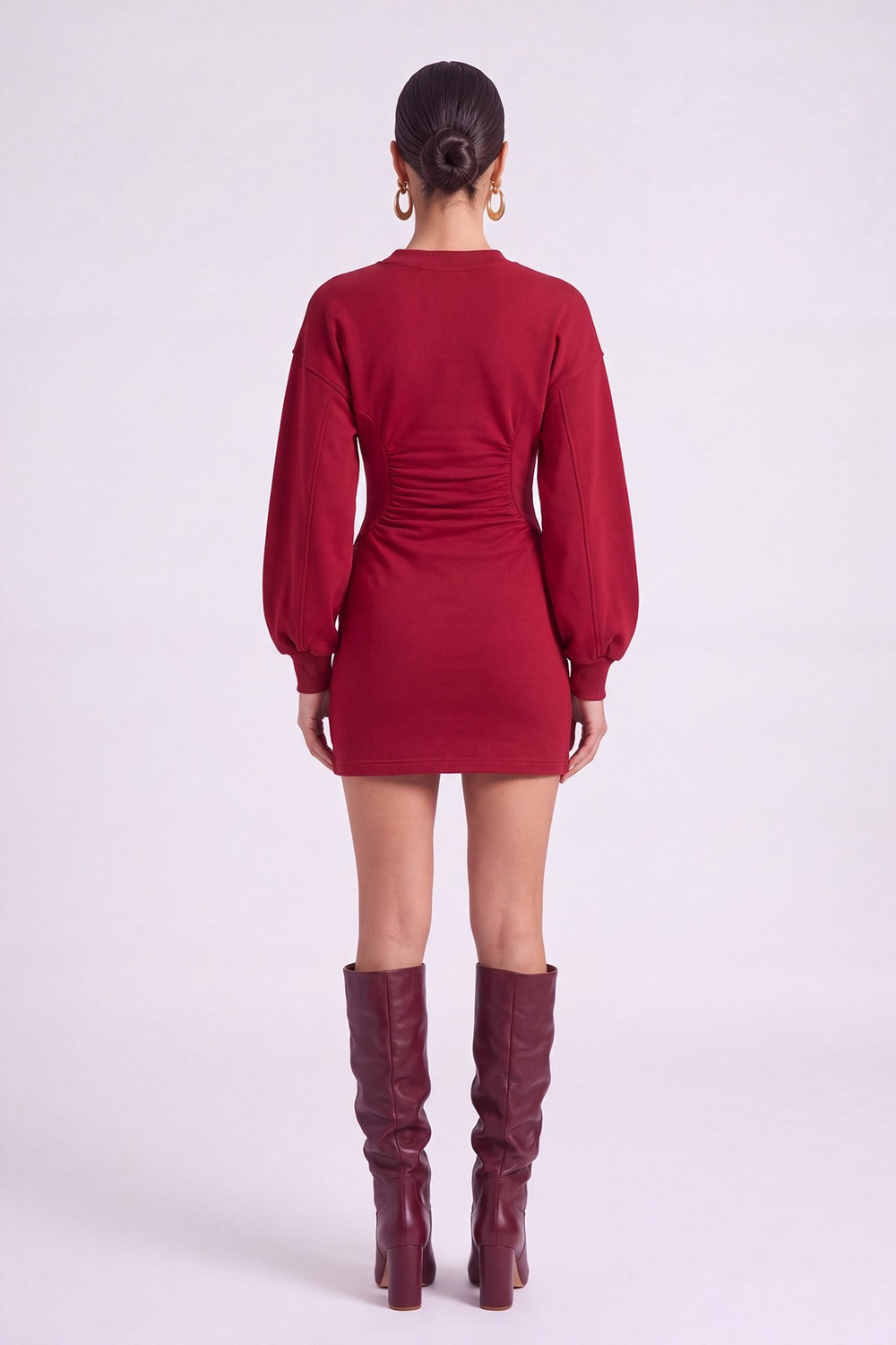 Nancy Dress Claret Red
