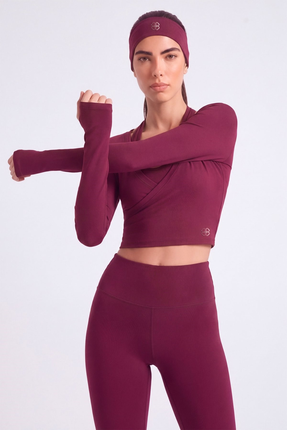 Bağlamalı Crop Kesim Ellen Bolero Bordo