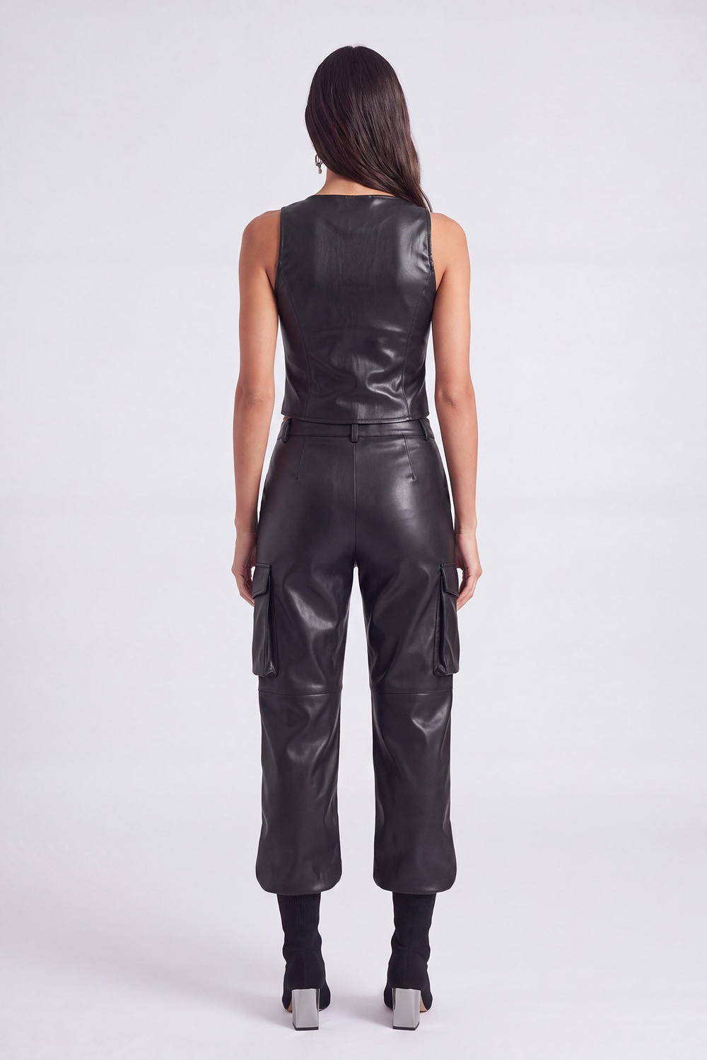Hera Leather Vest Black