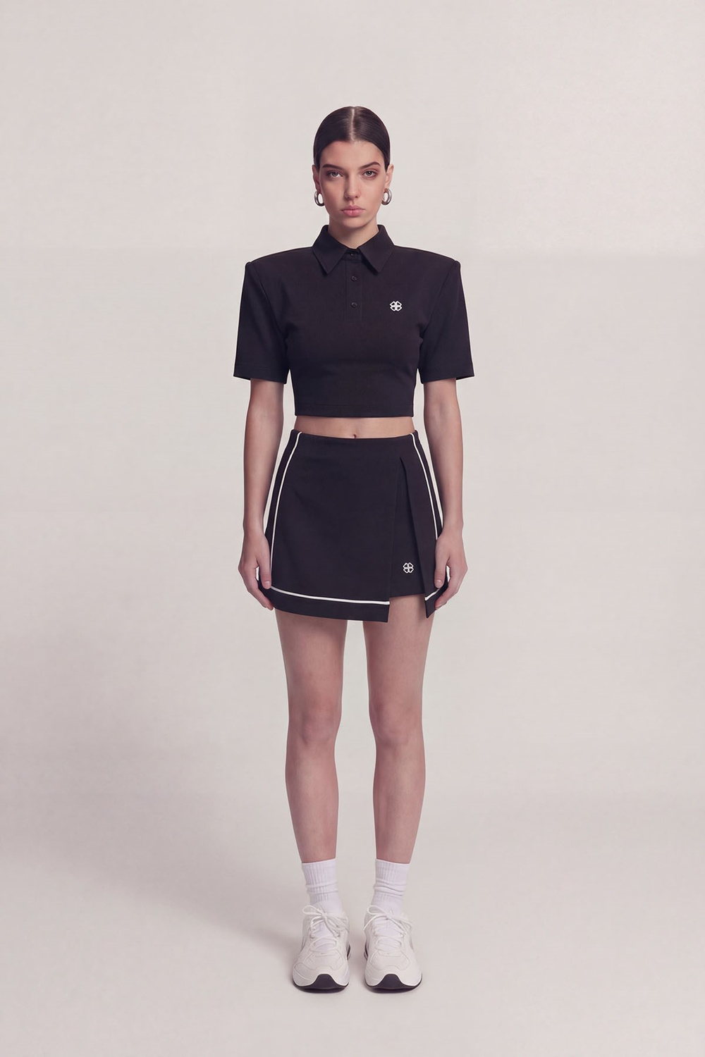 Slit Pocket Mini Brandi Short Skirt Black
