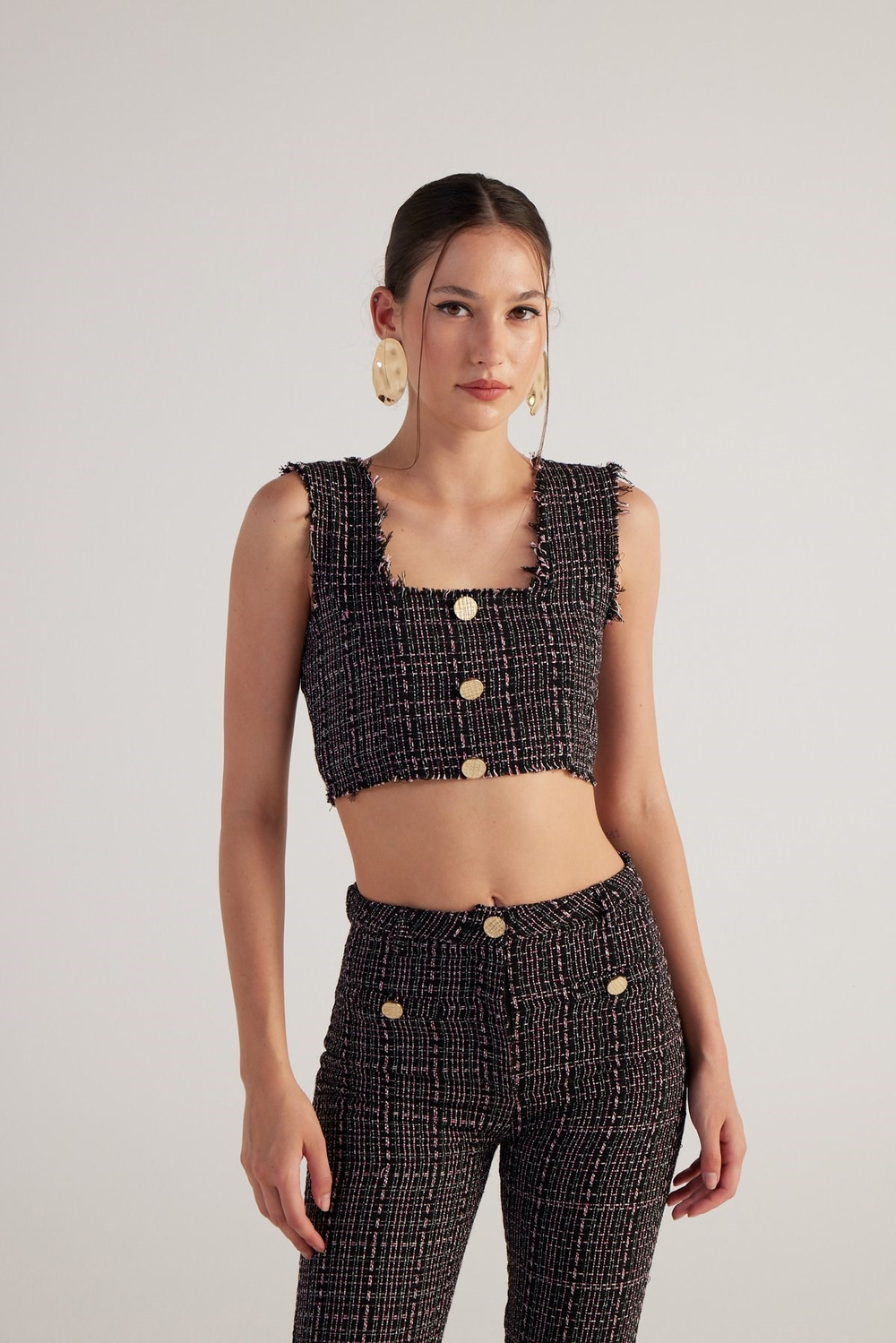 Tweed Bustier Black