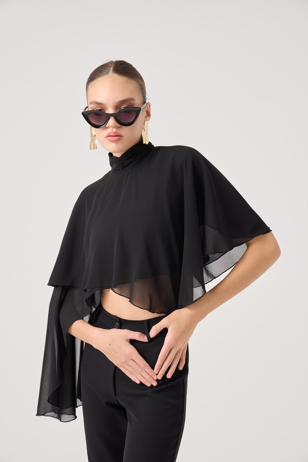 Pelerin Model Bena Bluz Siyah