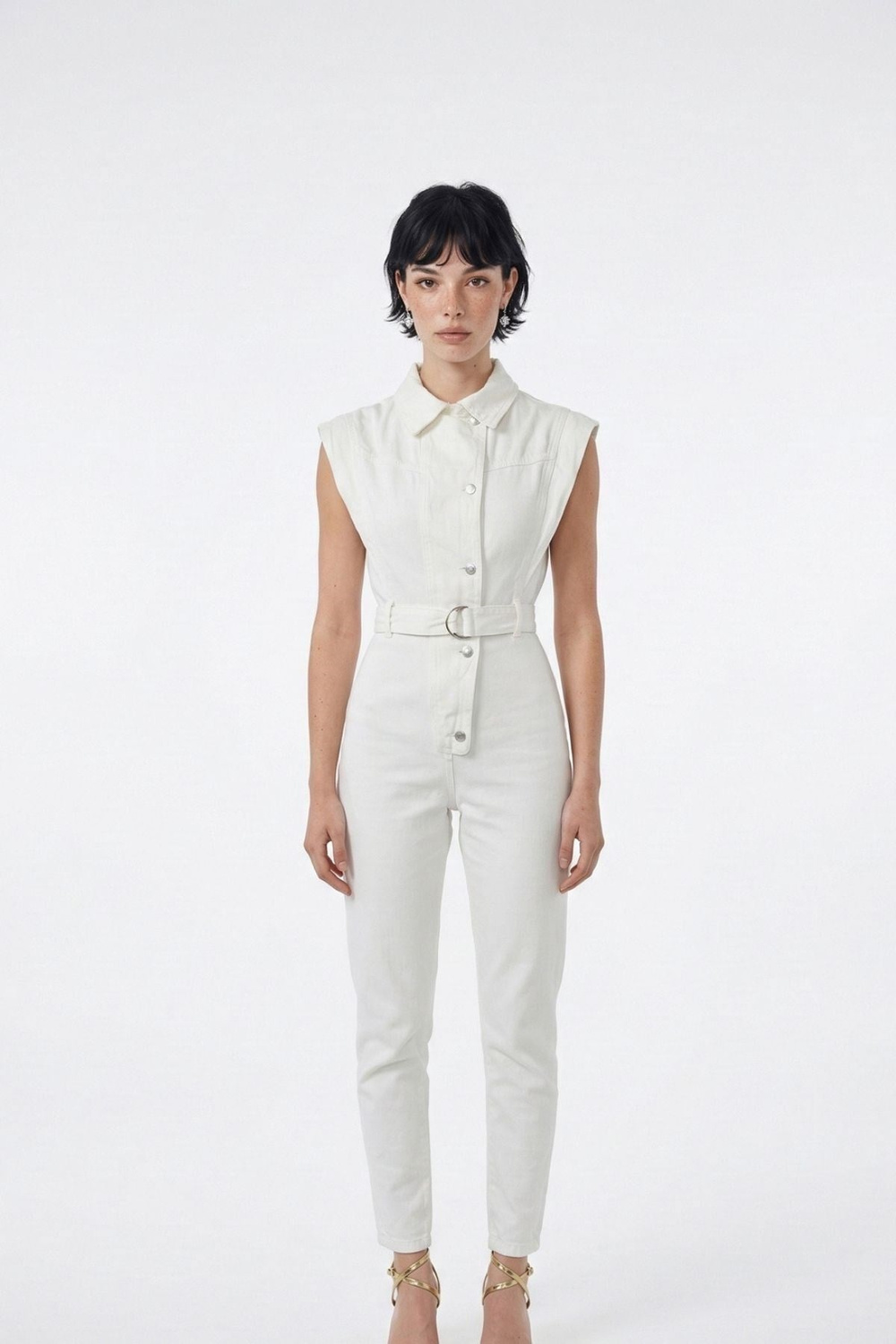 Perle Rompers White