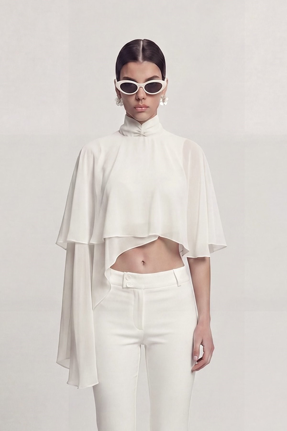 Pelerin Model Bena Bluz Beyaz