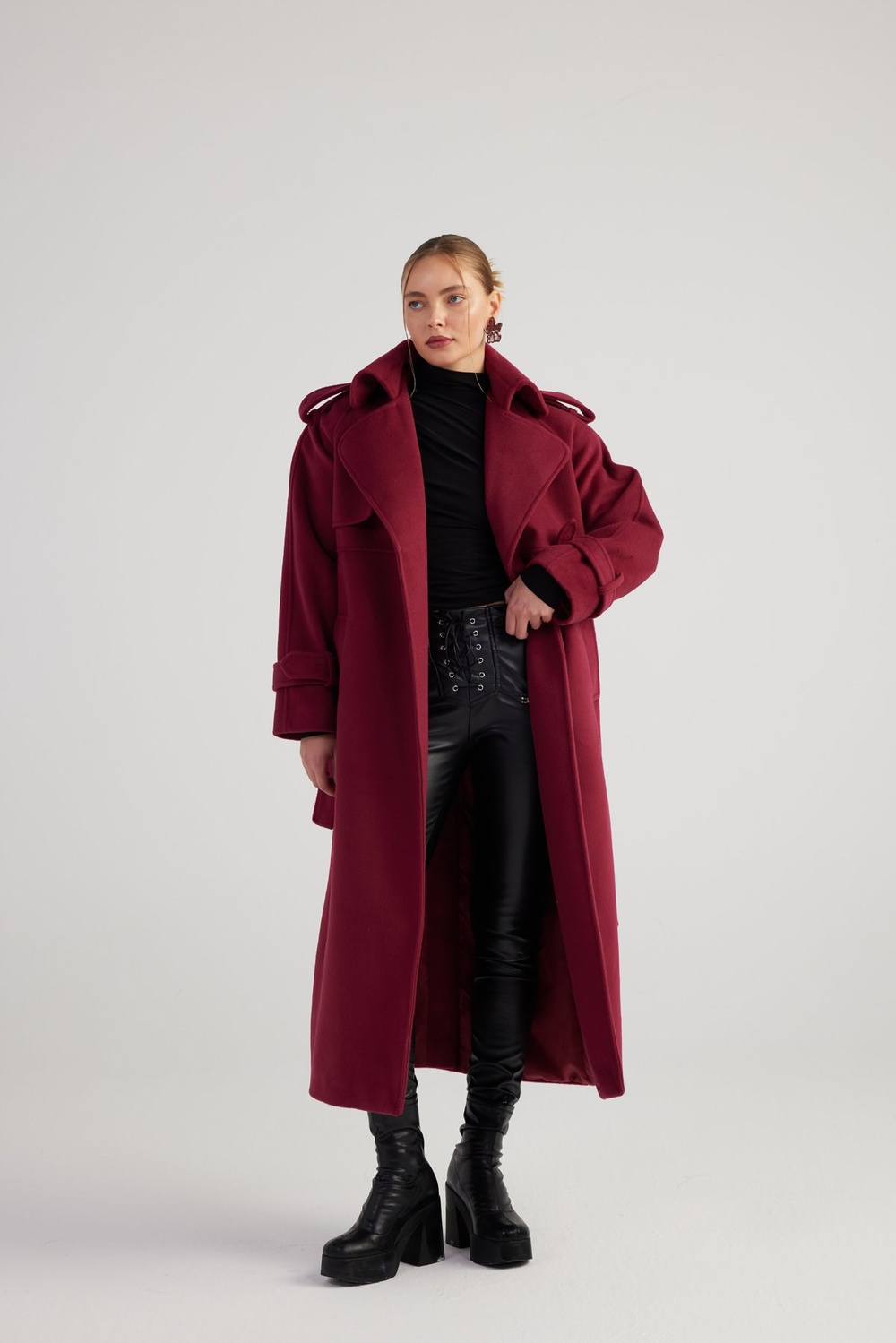 Nora Coat Claret Red