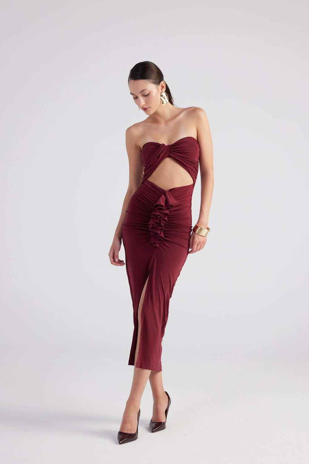 Hailey Dress Claret Red
