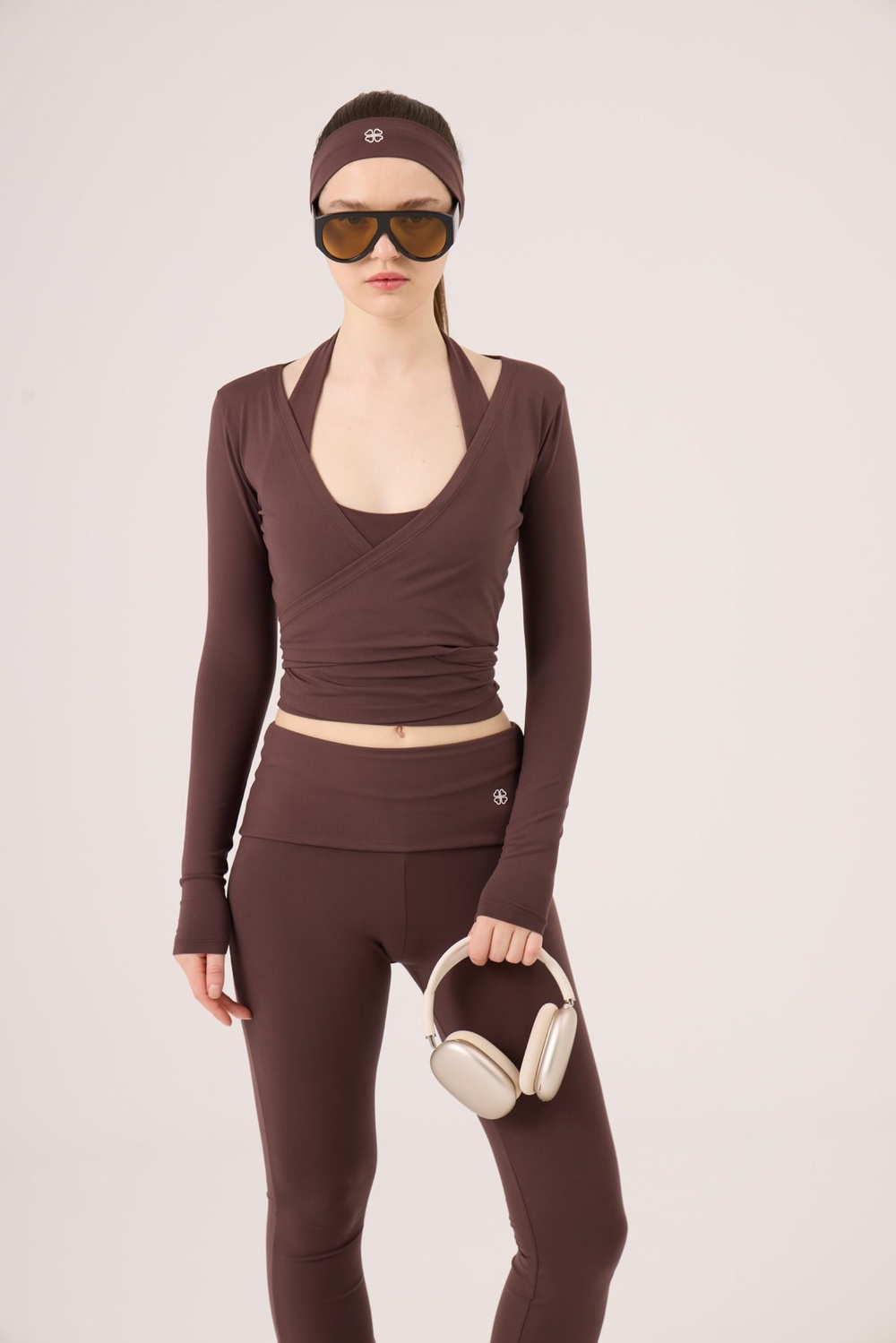 Ellen Bolero with Tie-Up Crop Cut, Coffee