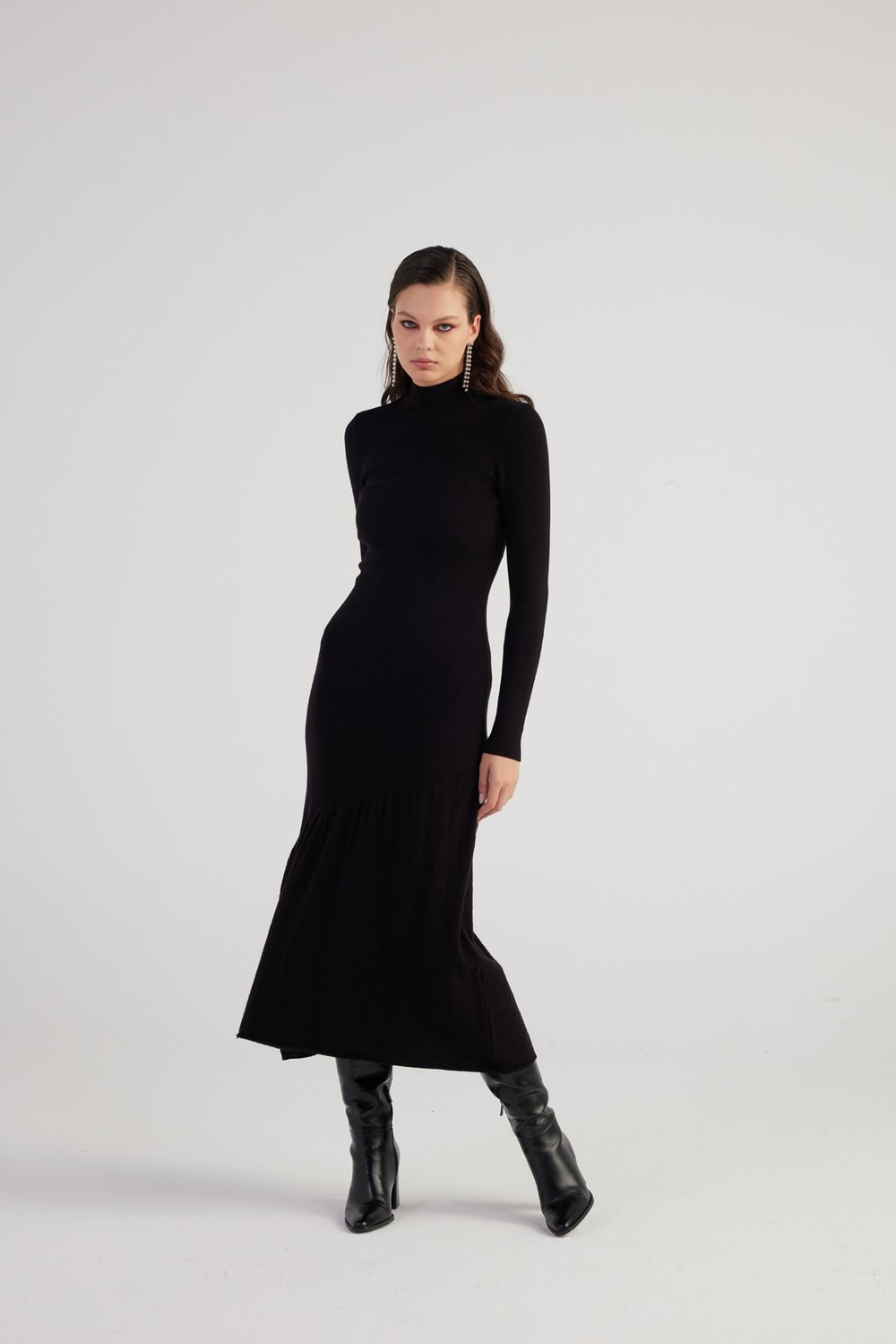 Sally Knitwear Dress Black