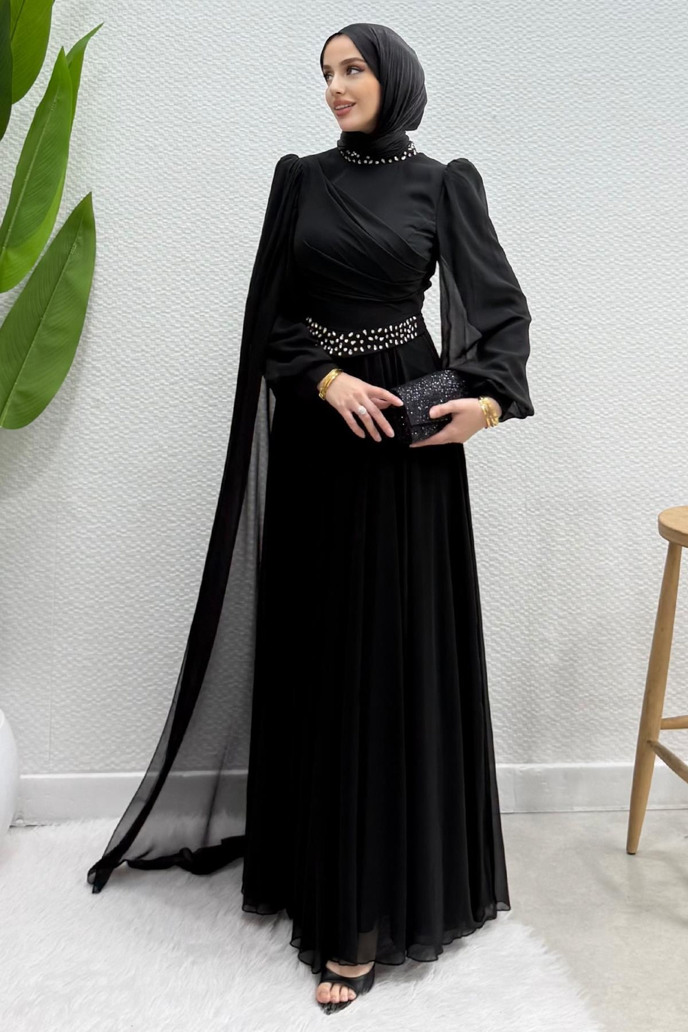 Gülru Şifon Abiye Siyah