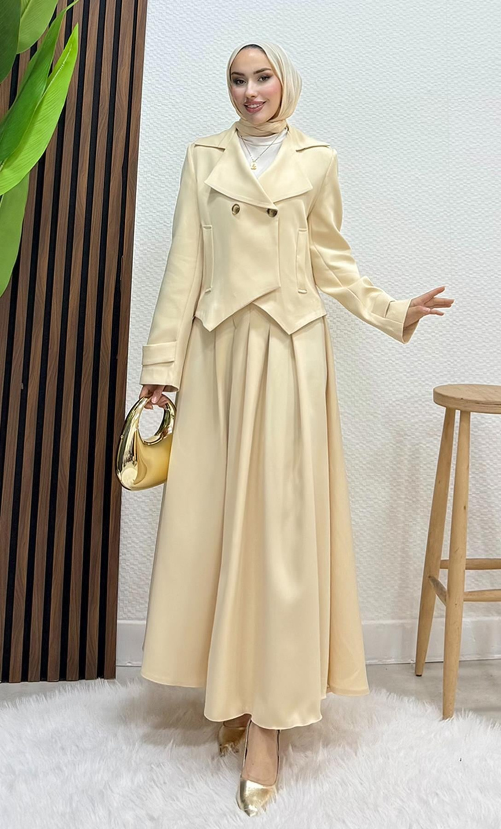 Naomi Etekli Takım Krem