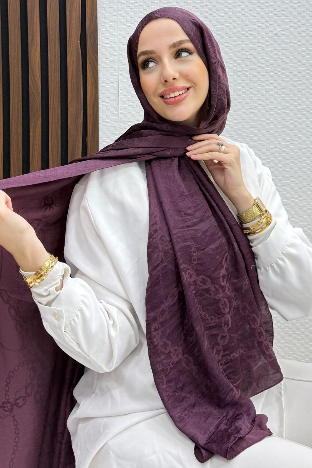 Zincir Model Şal Mürdüm