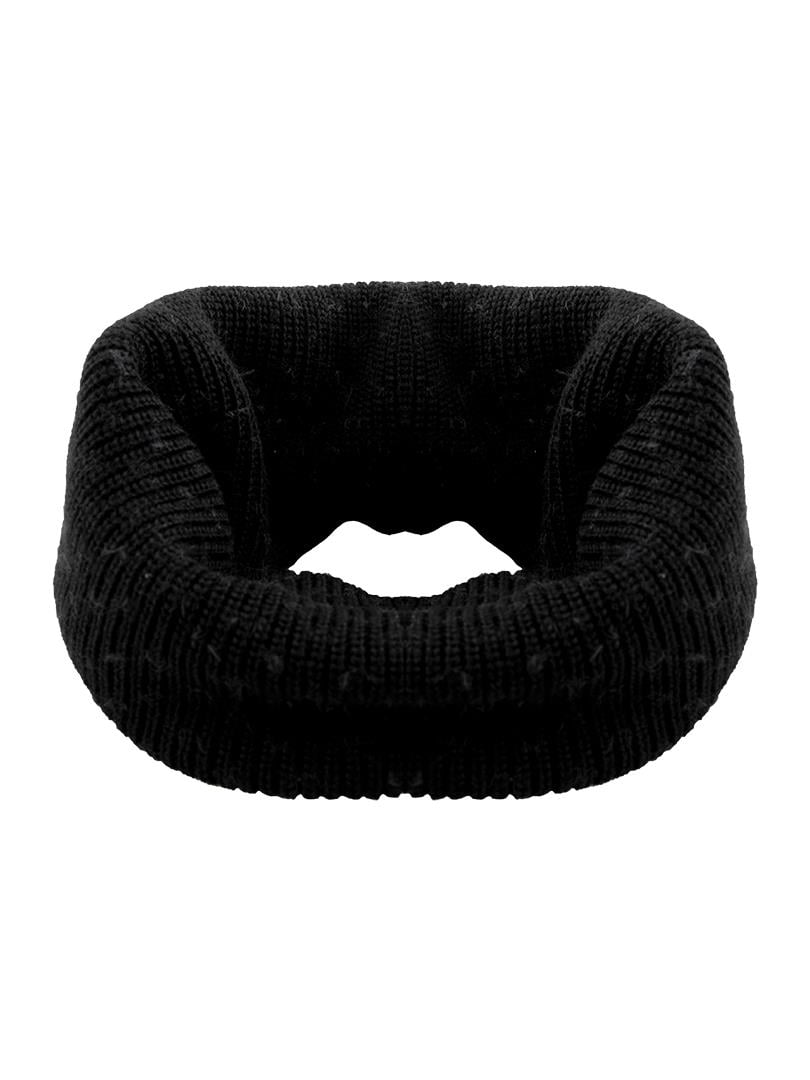 Çift Taraflı Triko Boyunluk Atkı - Siyah