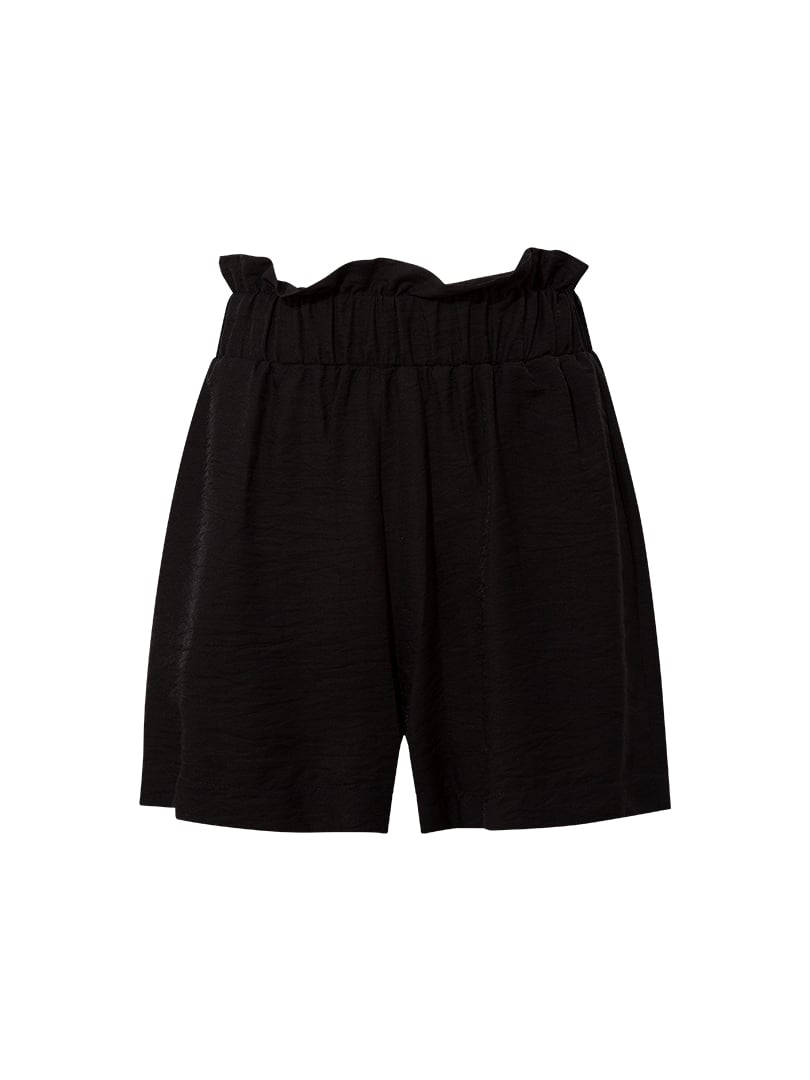 Beli Lastikli Rahat Kesim Şort - Siyah