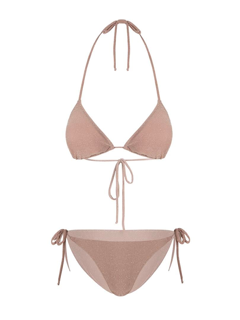 Bronz Üçgen Bikini Takımı - Kahve