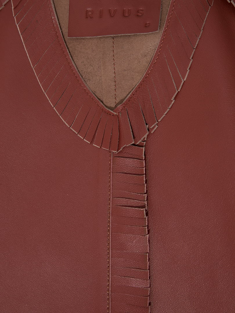 Deri Crop Top - Bordo