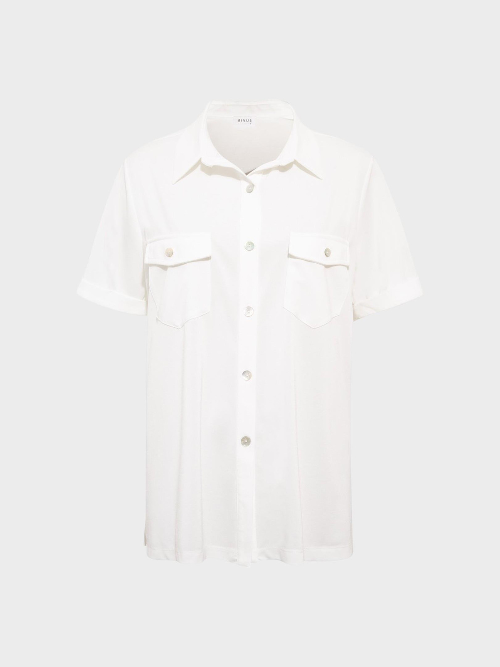Kısa Kol Cep Detaylı Salaş Gömlek - Beyaz