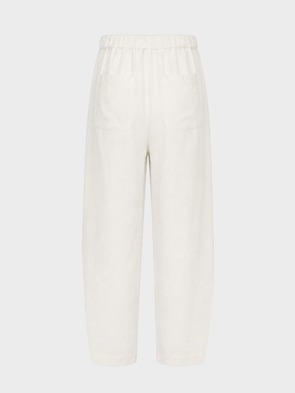 Baggy Fit Keten Pantolon - Beyaz