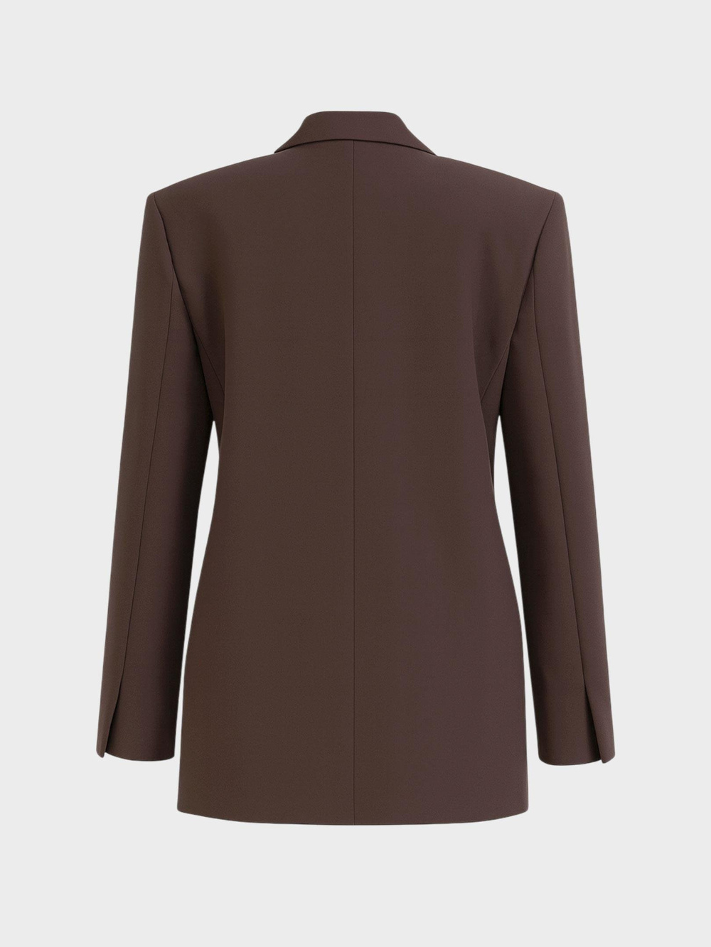 Çift Düğmeli ve Önü Yırtmaç Detaylı Blazer Ceket - Kahve