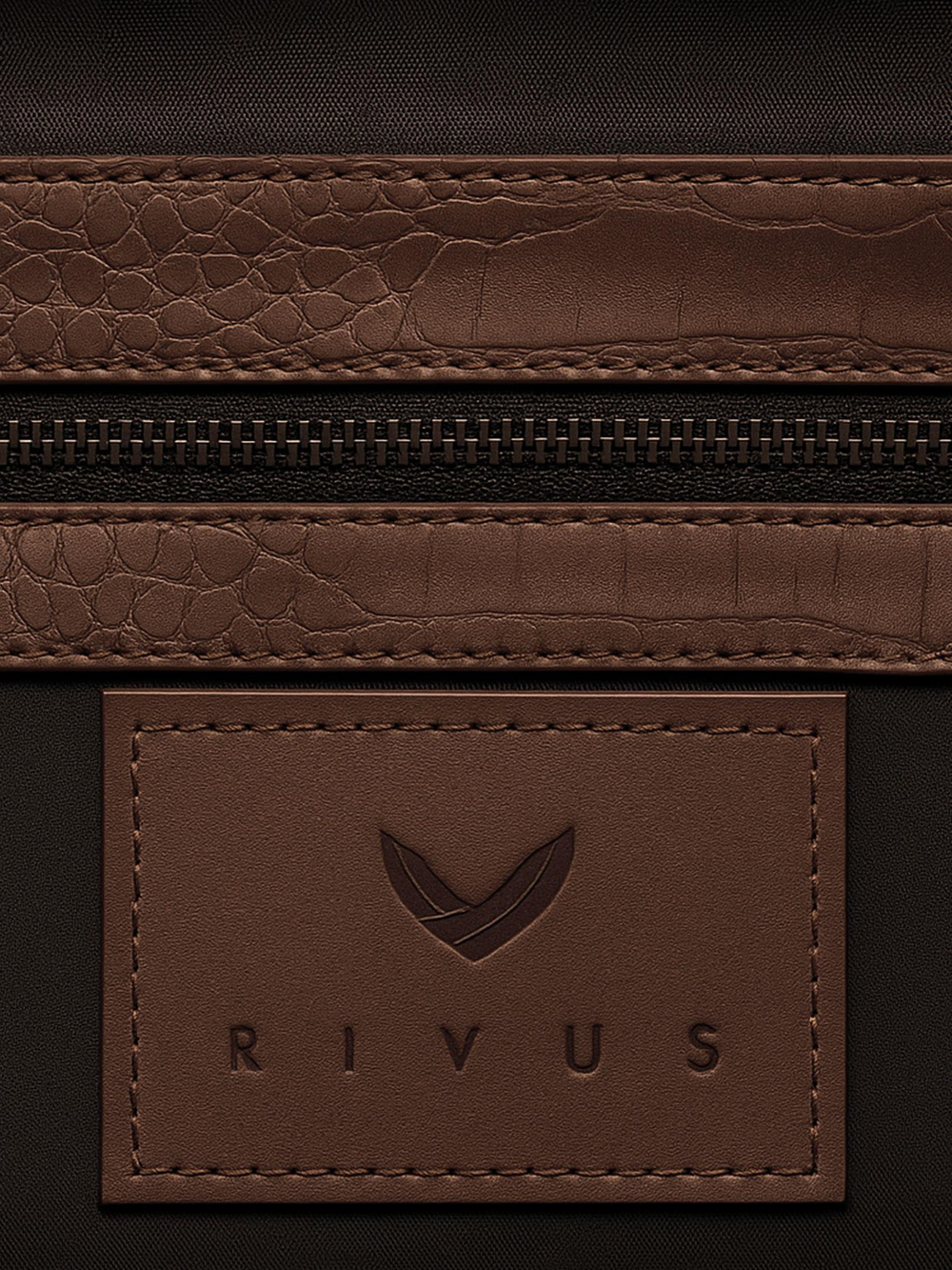 Form Croco Tote Çanta - Kahve