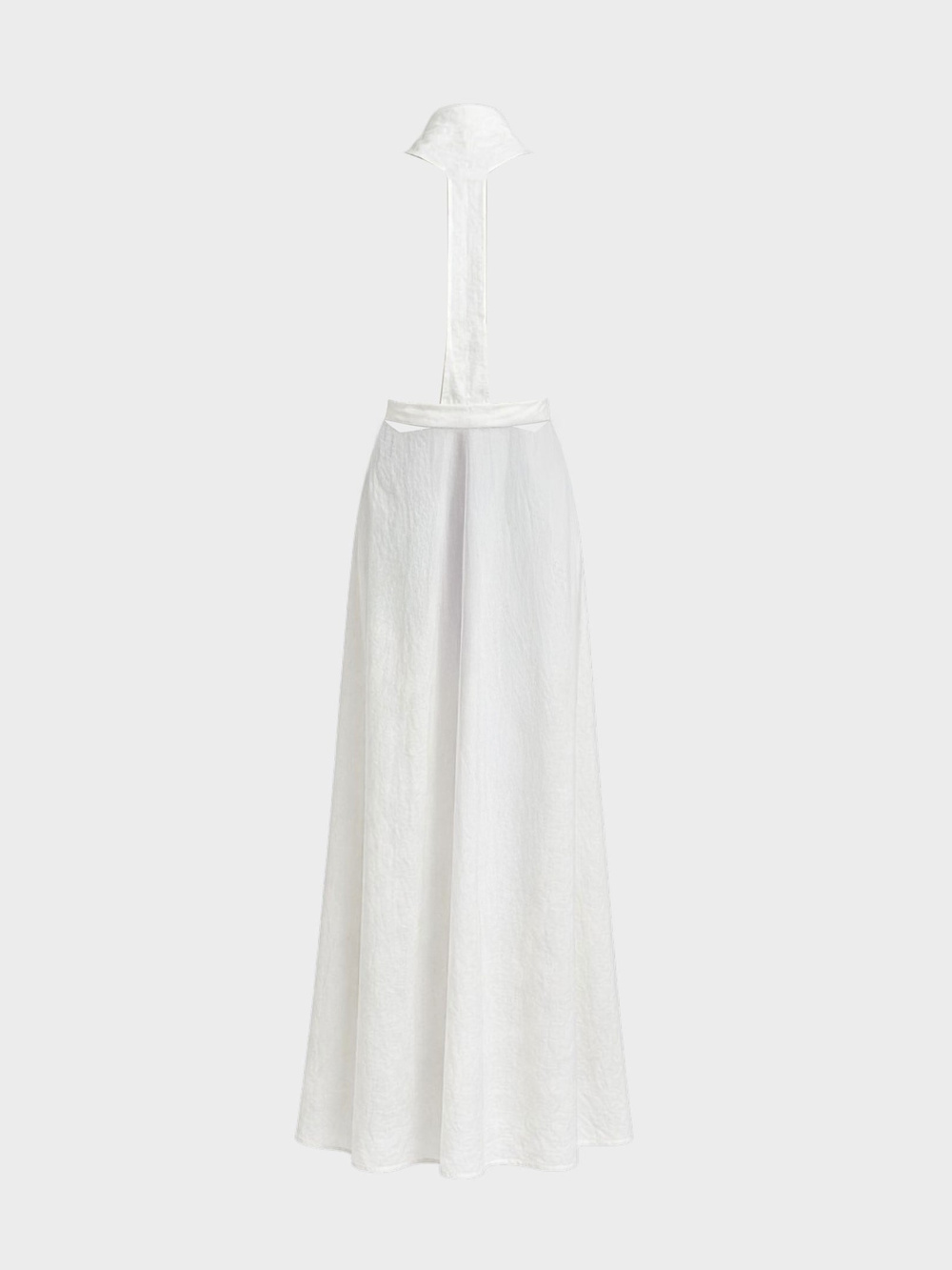 Halter Askı Detaylı Keten Kimono - Beyaz